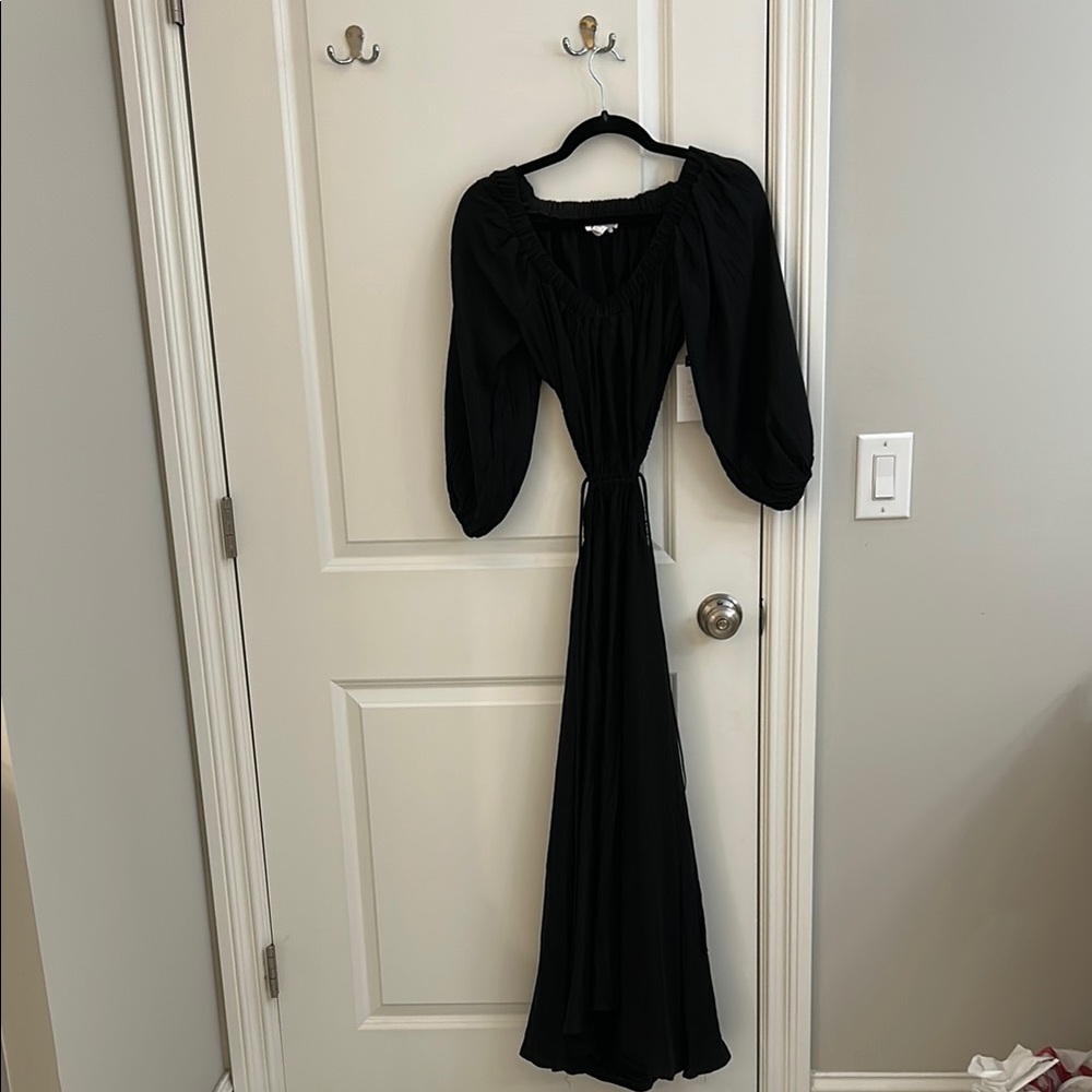 Astr Black Bishop Sleeve Cocktail Gown
